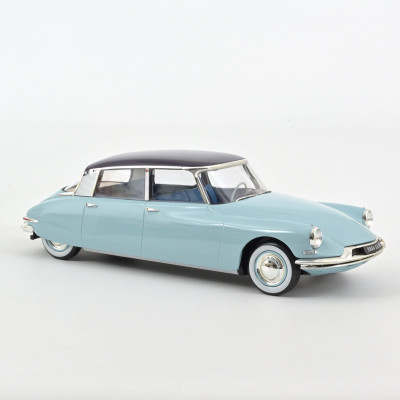 NOREV superbe ensemble DS19 1959 Bleu nuage et aubergine + caravane Hénon avec aménagement intérieur Diecast models