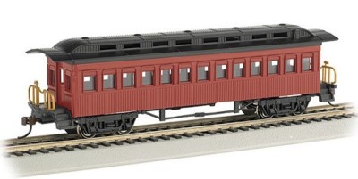 BACHMANN passenger car 1860-1880 Coach Painted unlettered Brown HO scale
