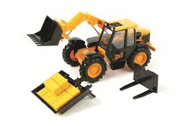 BRITAINS JCB526S Loadall complete with showel,forklift et bale lift attachments Diecast models to play