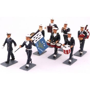 CBG MIGNOT figurine BAGAD de LANN- BIHOUE (tenue bleue) ensemble de 8 figurines Military