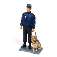CBG maitre chien ,equipe cynophile de la Police Figurines Plombs