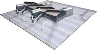 HERPA set à construire partie nord de l'aéroport de Los Angeles (ideal pour mettre en situation vos avions au 1/500) Decors et diorama