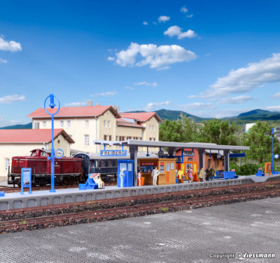 KIBRI set of Railway platform with accessories Trains