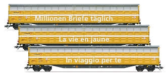 MARKLIN coffret de 3 wagonsHabbiilnss de la poste suisse SBB-CFF ep IV Trains