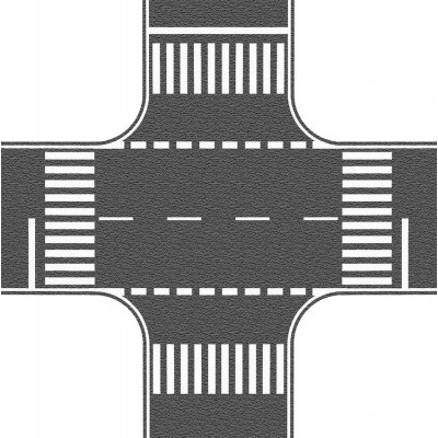 NOCH plaque de croisement asphalte (routes largeur 80mm) autocollante Decors et diorama