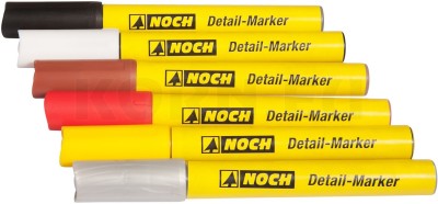 NOCH set of 6 details markers (black/white/silver/yellow/red/brown) Kits and landscapes