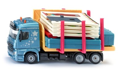 SIKU camion de transport de maison préfabriquée (avec maison) Les miniatures pour jouer