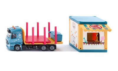 SIKU camion de transport de maison préfabriquée (avec maison) Les miniatures pour jouer