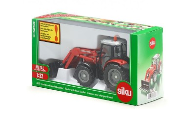 SIKU Tracteur Massey Ferguson avec chargeur frontal à fourche Les miniatures pour jouer