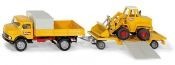 SIKU Mercedes Benz 710 with wheel loader Kramer 411 and trailer (340x 97x 65mm) Diecast models to play
