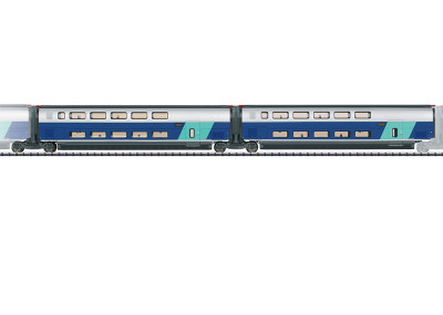 TRIX complement  de TGV euroduplex (ref 22381) 2 remorques  (R6 2eme cl+R7 2eme cl) (série limitée) SNCF ep VI Passenger cars