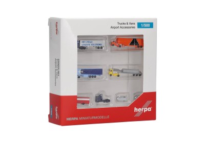 HERPA set of trucks & vans airport accessories  1/500 Planes and helicopters