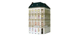 AUHAGEN plastic kit of Schmidt street 25 corner house (112x112x215mm)(cement not included) Trains