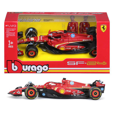 BURAGO voiture en métal F1 FERRARI SF-24 scuderia Ferrari 16 Charles Leclerc grand prix Immola 2024 Véhicules miniatures