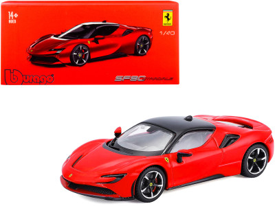 BURAGO voiture en métal FERRARI SF90 STRADALE rouge Véhicules miniatures