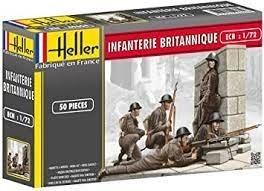 HELLER set of 50  plastic figures  (unpainted) British Infantry 2nd WW (paints not included) Kits and plastic figures