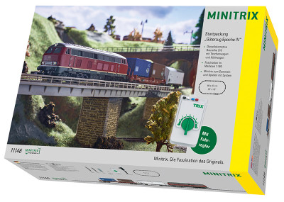 MINITRIX coffret de départ analogique (comprends locomotive et 2 wagons , ovale de rails et transformateur -régulateur) Trains