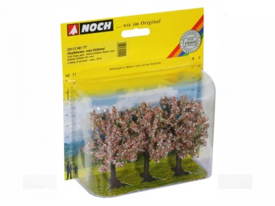 NOCH set de 3 arbres fruitiers fleuris rose (h=8cm) Decors et diorama