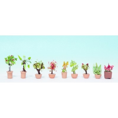 NOCH ornemental plants in flower pots HO scale