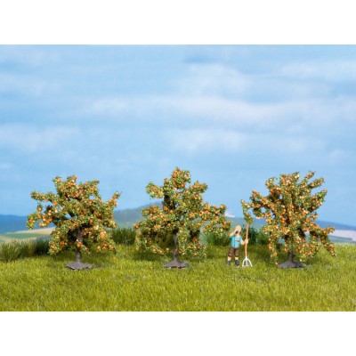 NOCH set of 3 orange trees 1.57 in hight HO scale