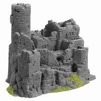 NOCH château fort en ruine (modèle prêt à poser) convient pour diorama ou fonds de décors Batiments