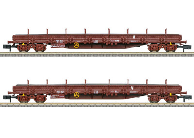 MINITRIX set de 2 wagons plats a bogies V SNCF ep VI Trains