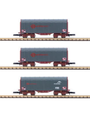 AZAR MODELS 4-axle short silding tap cars  ERMEWA (set of 3 units) Trains