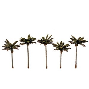 WOODLAND SCENICS set of 5 palm trees (3 inch-3 3/4 inch hight) Decorations and landscapes